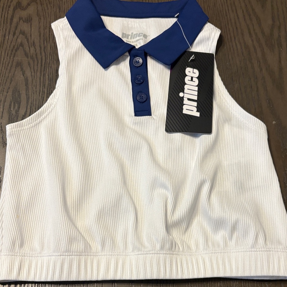 Prince White and Blue Kids Tank Top
